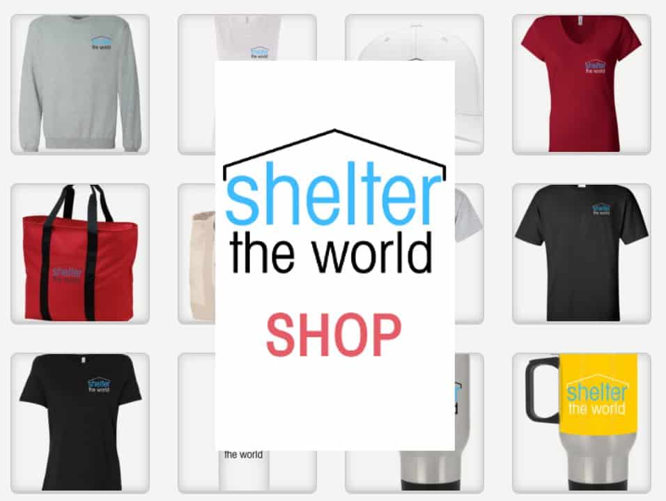 Shelter the world Shop with logo