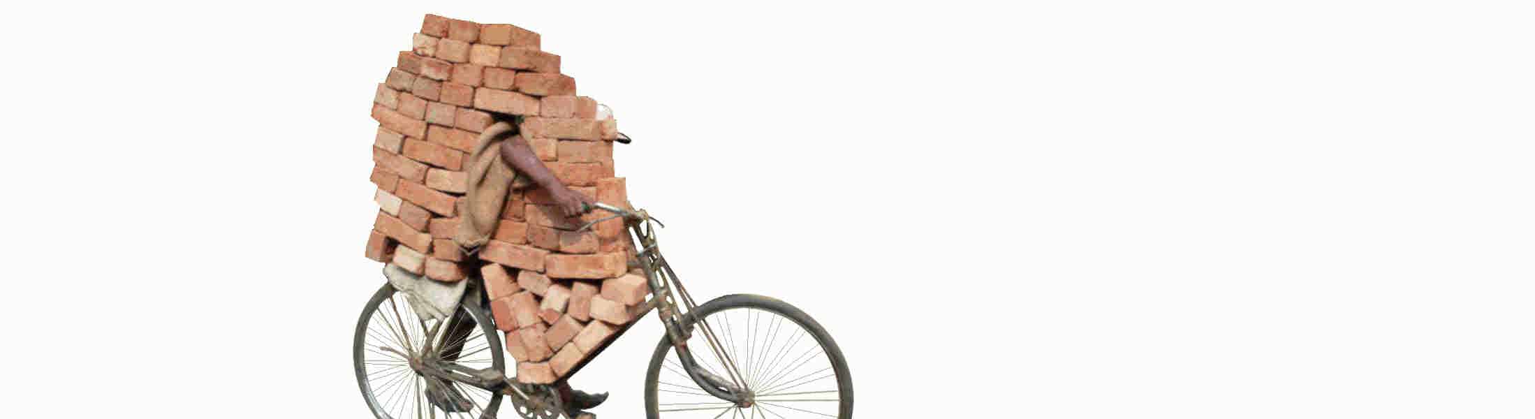 brick load on a bike